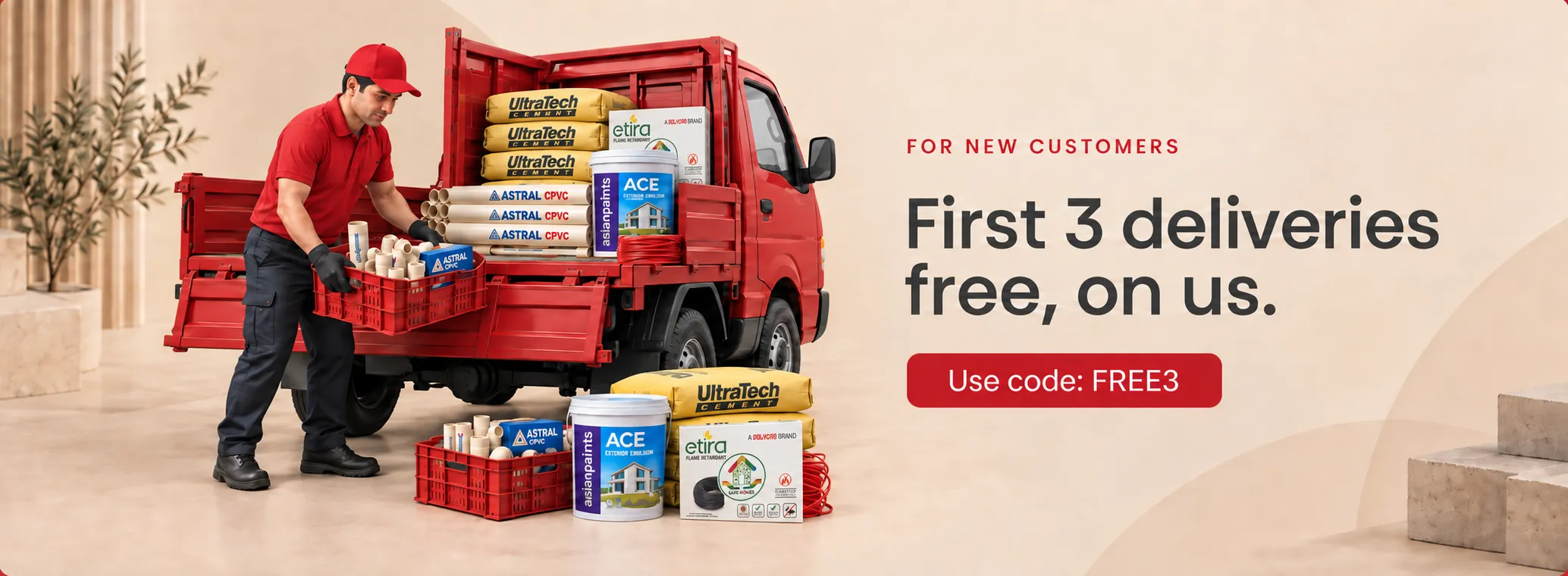 First 3 deliveries free
