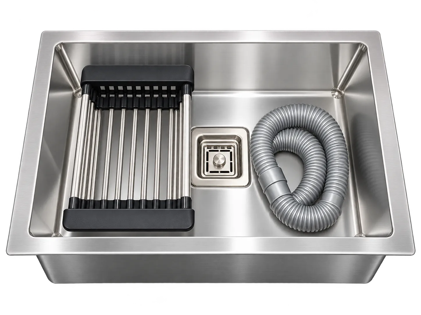 Stainless Steel Kitchen Sink with accessories (Handmade)