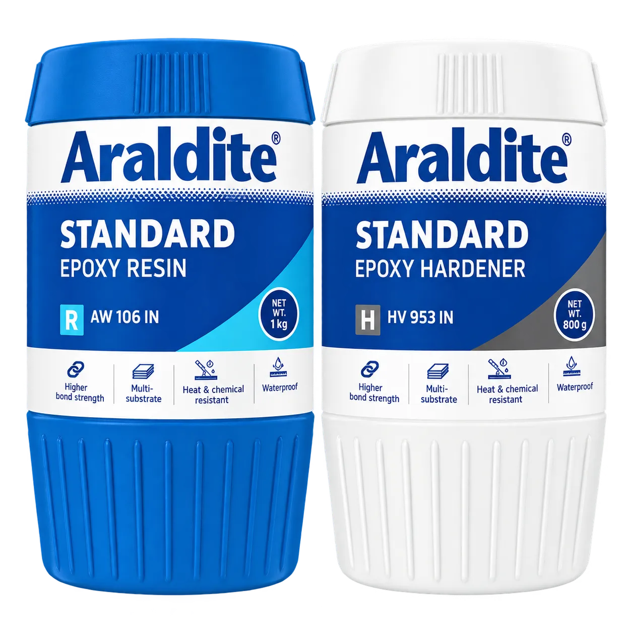 Araldite Standard Epoxy Adhesive Set AW 106 + HV 953 IN, 1.8 kg (Resin 1 kg + Hardener 800 g)